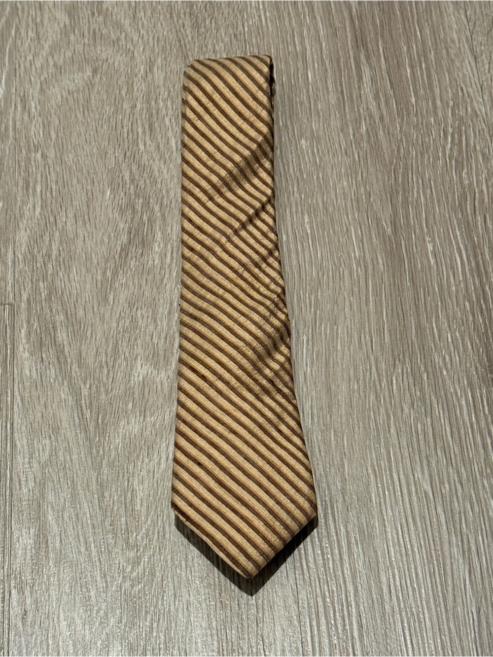 Men's Austin Reed of Regent Street Vintage Diagonal Striped Golden Brown Tie